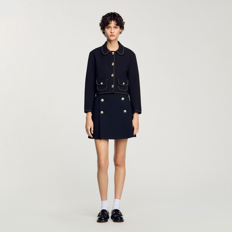 Sandro PETER PAN COLLAR CROPPED JACKET outlook