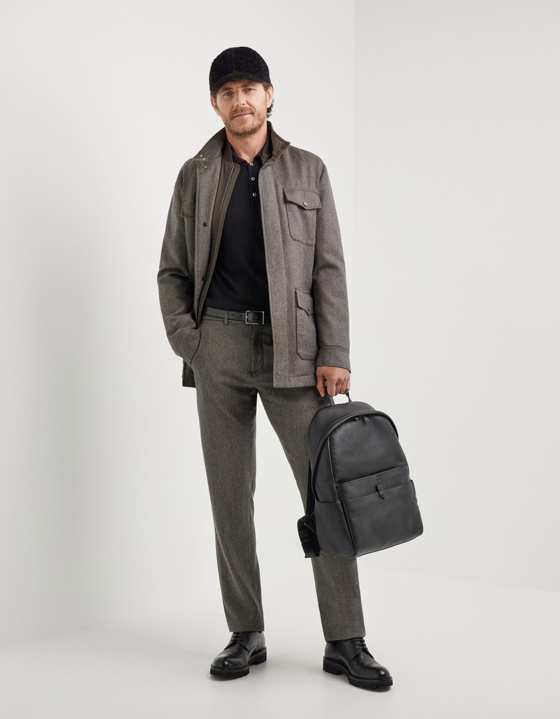Canali TAUPE DRAWSTRING CHINOS IN IMPECCABILE WOOL FLANNEL outlook