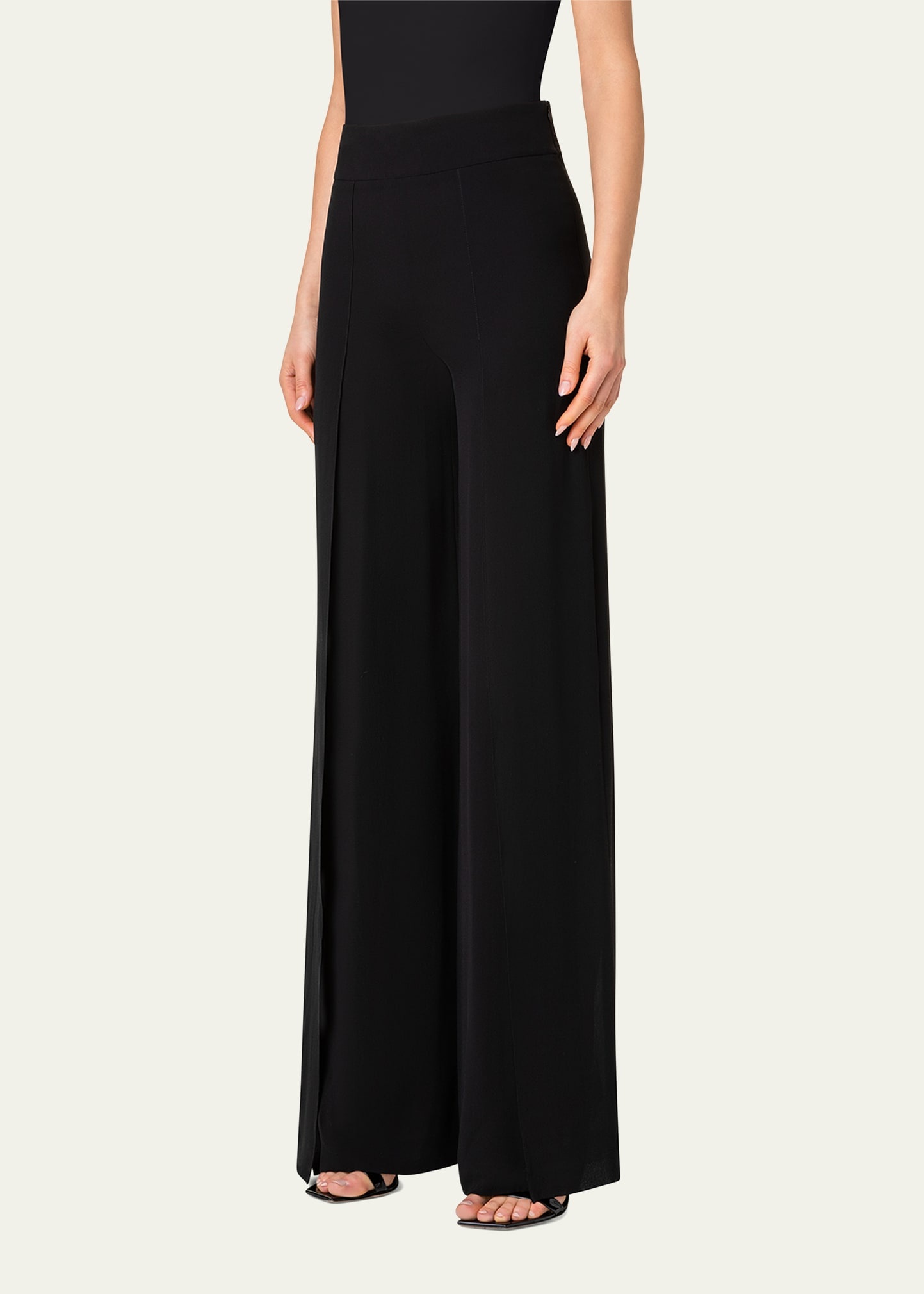 Felia Double Layer Wide-Leg Silk Pants - 4