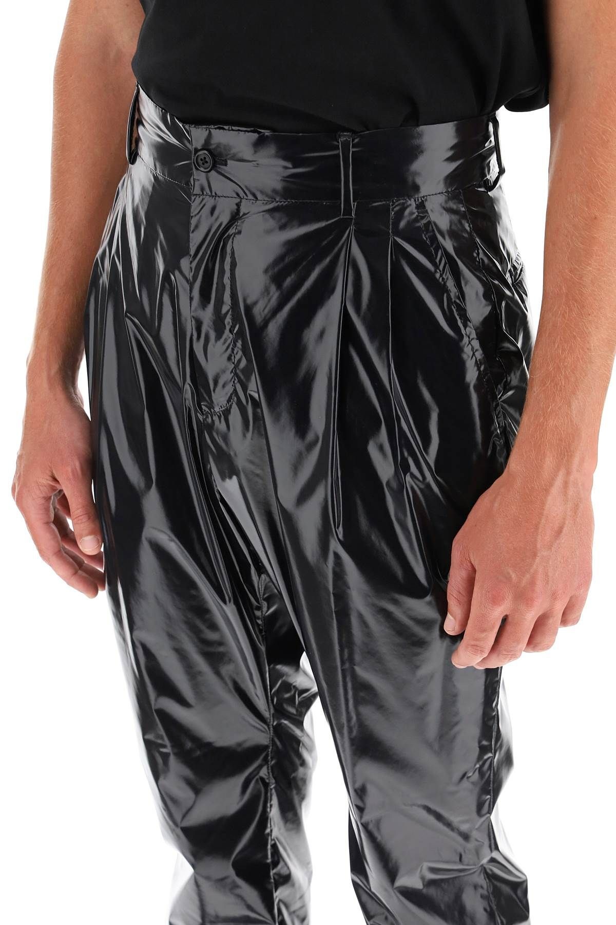 GLOSSY NYLON TROUSERS - 5