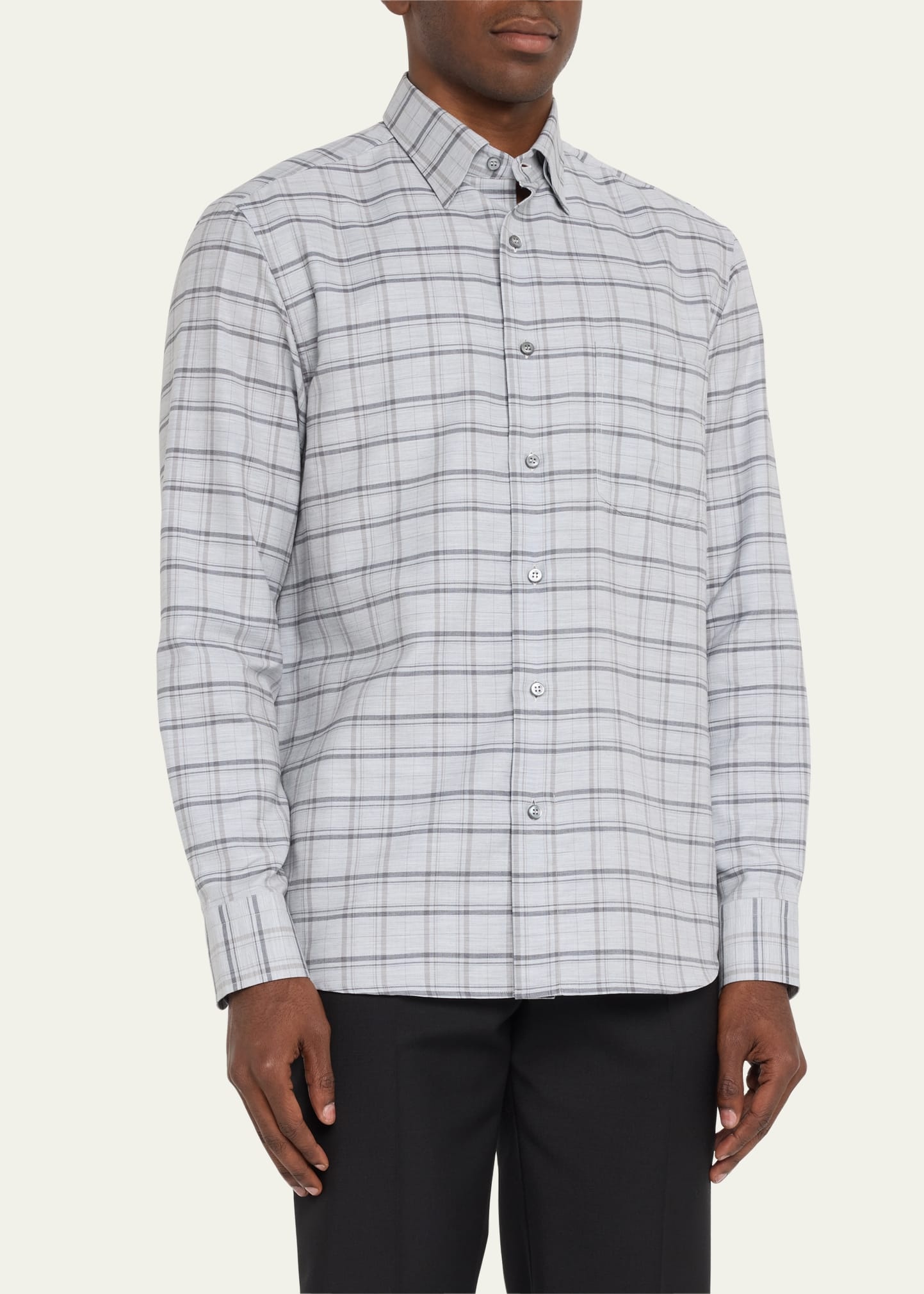 Men's Cotton Check-Print Sport Shirt - 4