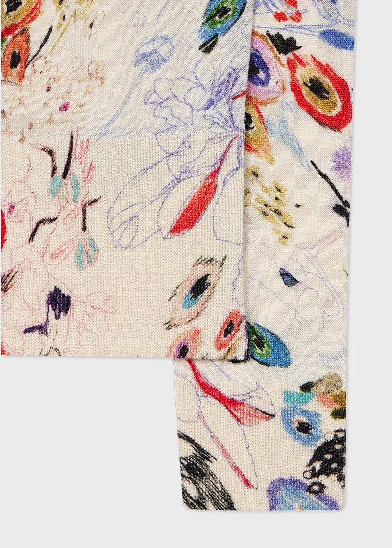 Paul Smith Women's Cream 'Sketchbook Botanical' Knitted Cardigan outlook