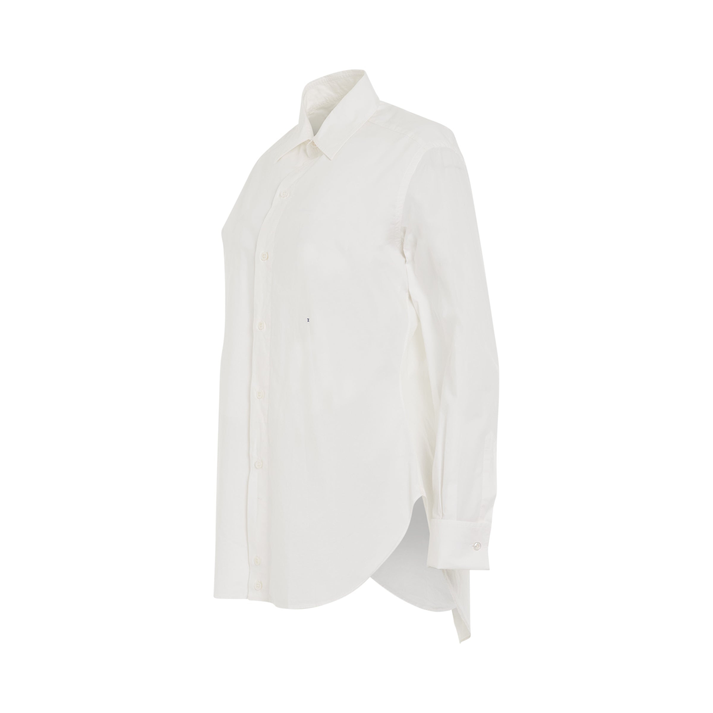 M Cotton Poplin Shirt in White - 2
