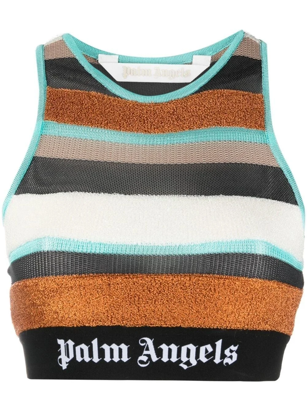logo-waistband striped knitted tank top - 1