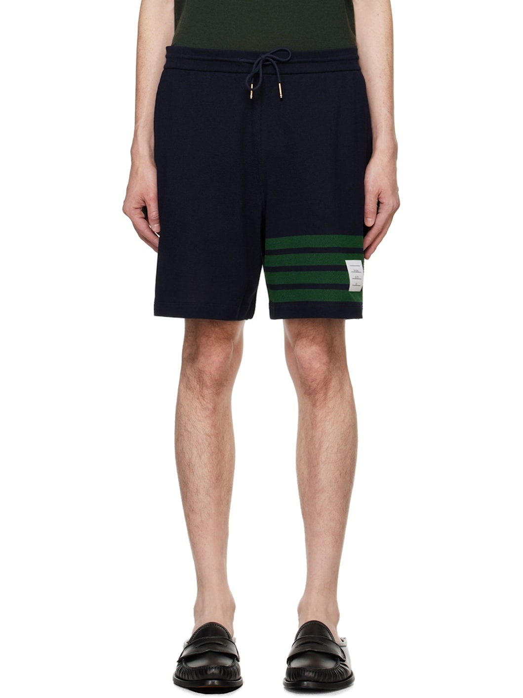Navy 4-Bar Shorts - 1