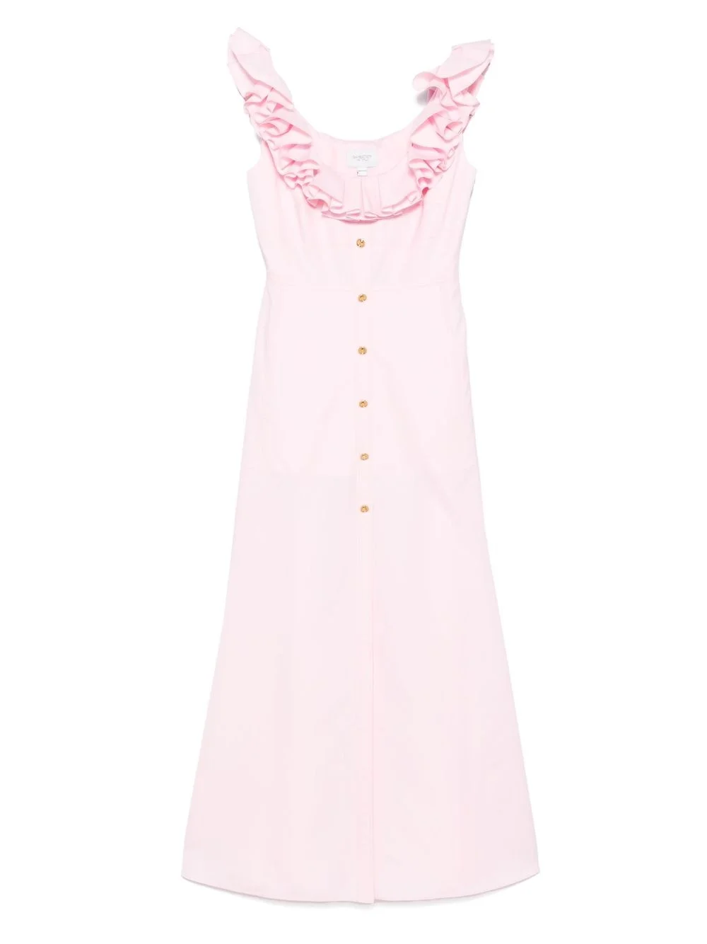 ruffled-detail midi dress - 1