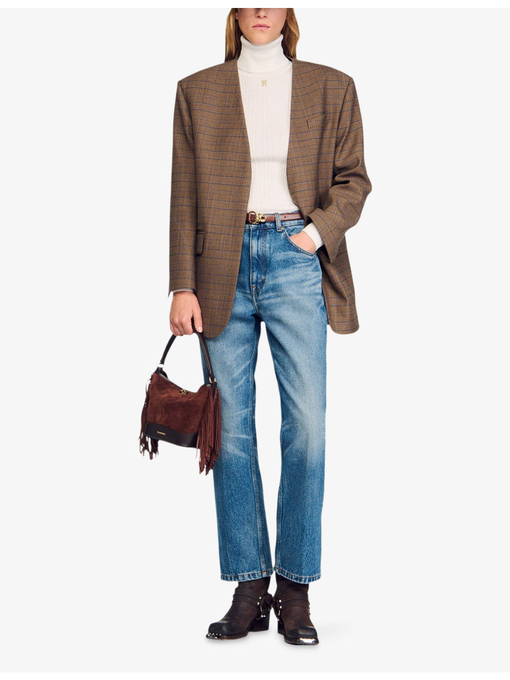Turtleneck Long-Sleeve Wool Blend Jumper - 2