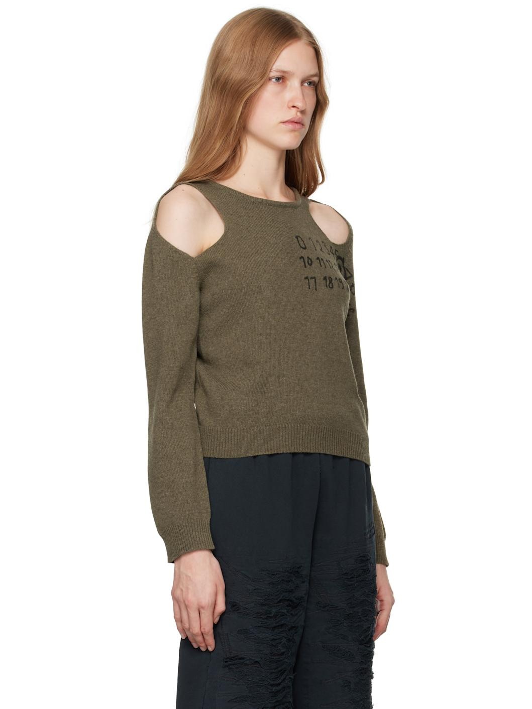 Khaki Cut Outs Sweater - 2