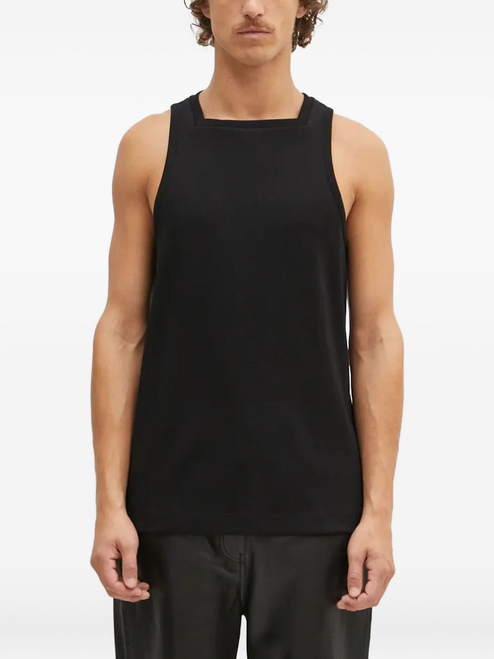 square-neck ribbed vest - 1