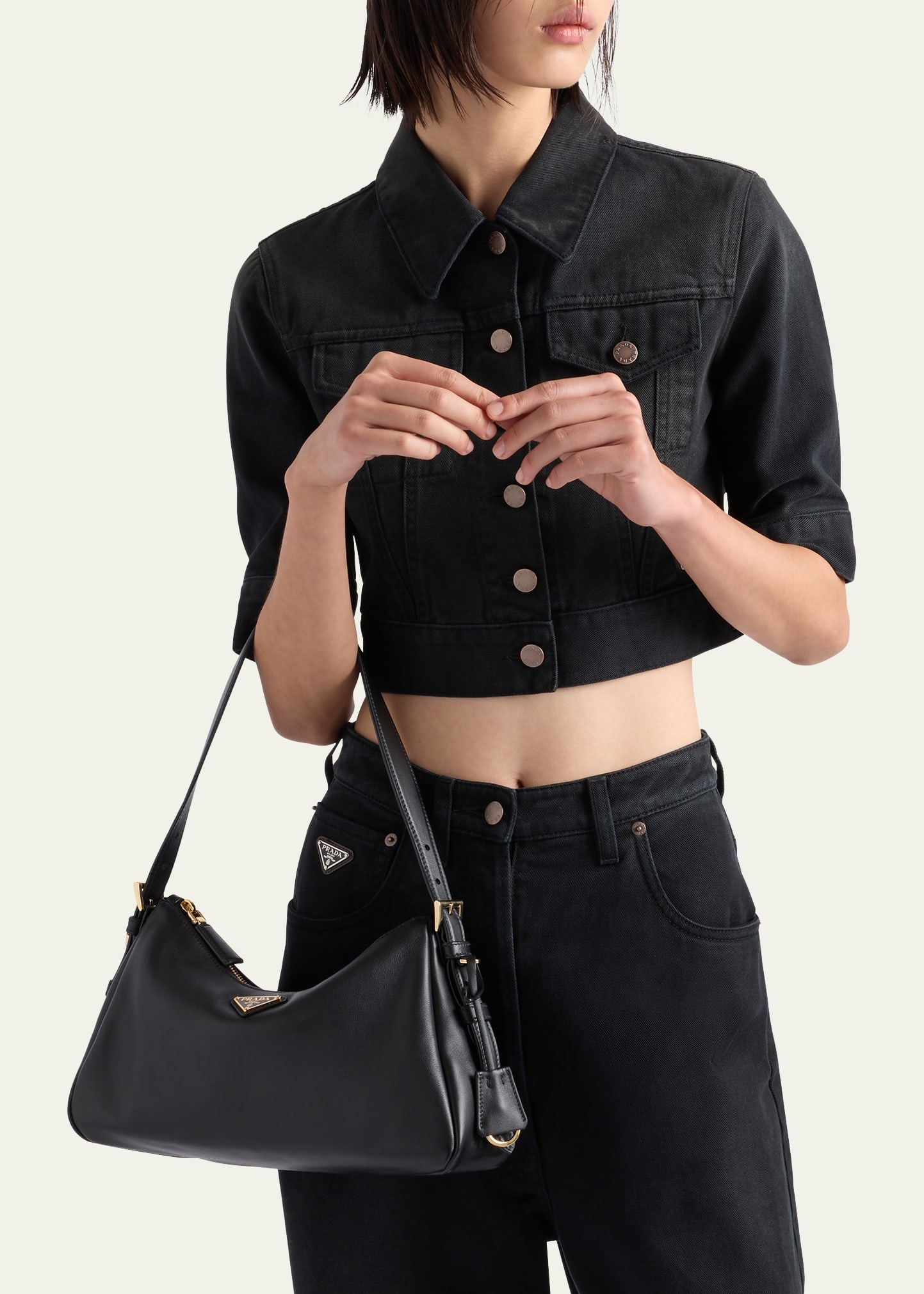 Medium Aimee Zip Leather Shoulder Bag - 2