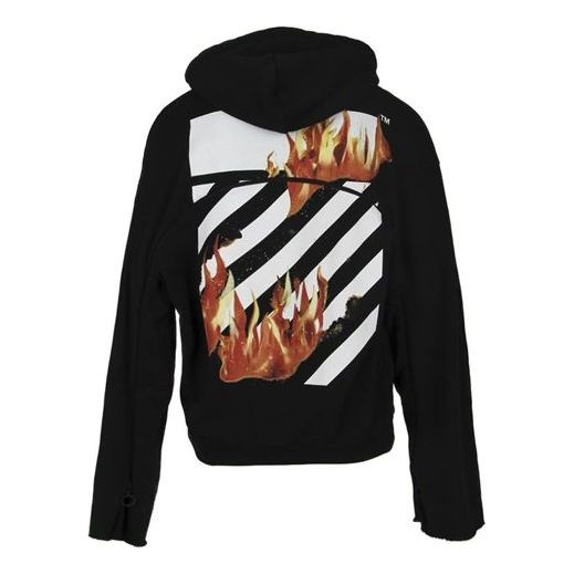 Men's Off-White Flame Printing Black OMBB025S181920781088 - 2