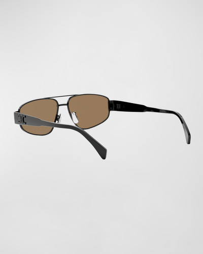 CELINE Men's Triomphe Pilot Metal Sunglasses outlook
