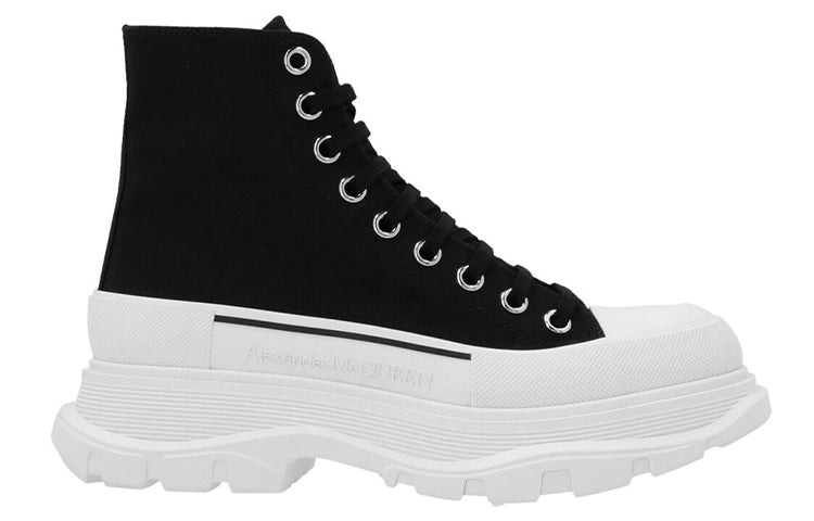 (WMNS) Alexander McQueen Tread Slick Lace Up Boot 'Black White' 611706W4MV21070 - 2