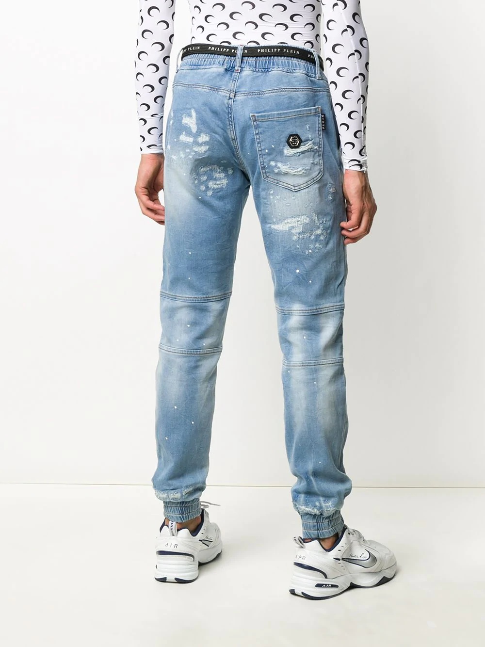 stonewashed effect jogging jeans - 4