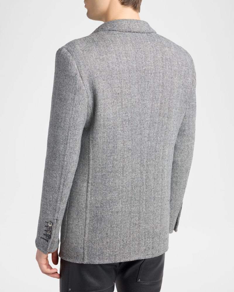 Men's Sharkskin Herringbone Double Splittable Jacket 3