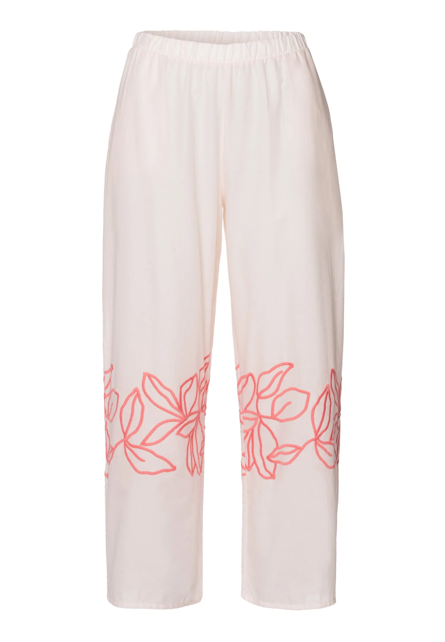 Liz Embroidered Cotton Cropped Pants - 1