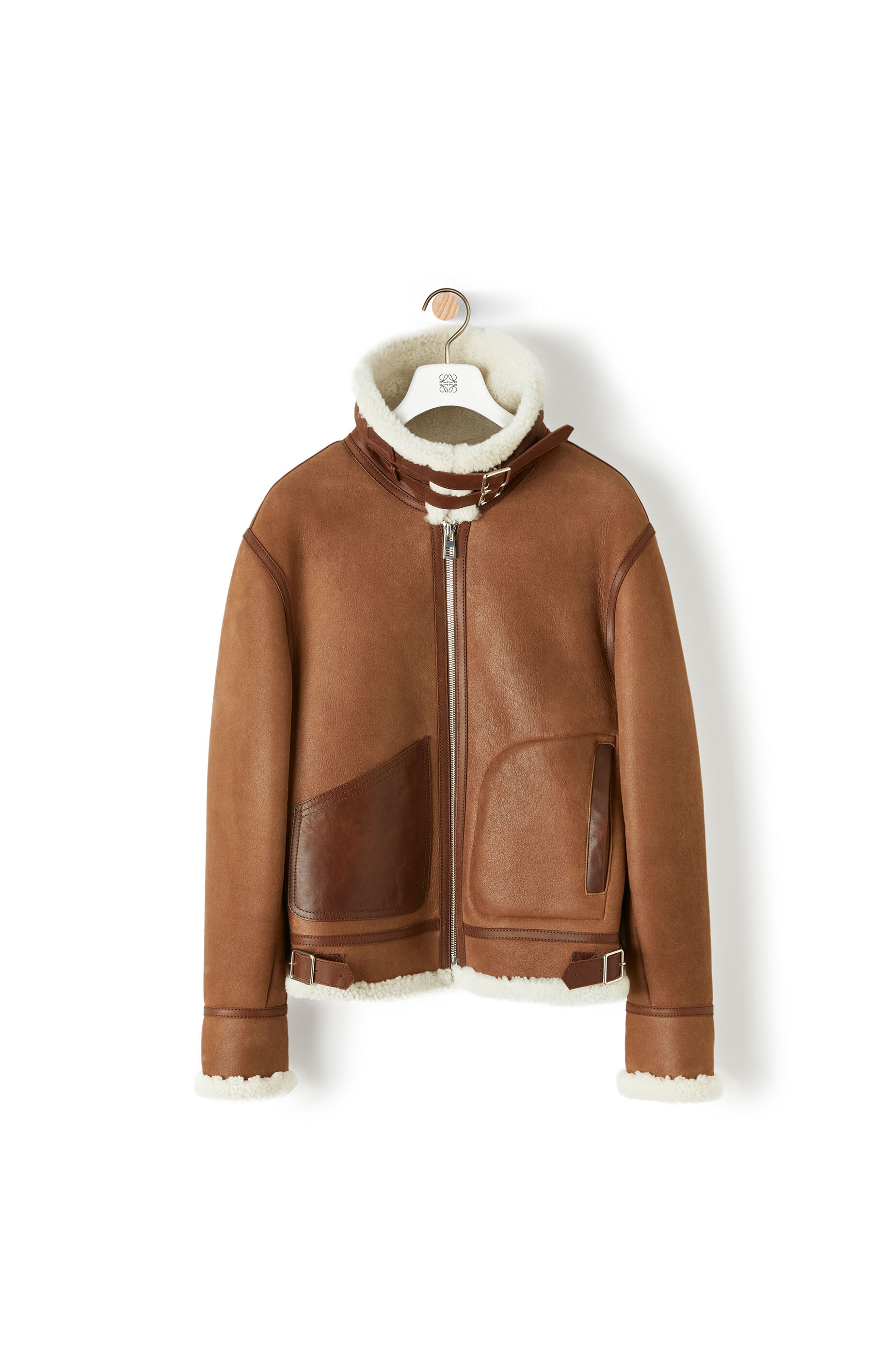 Shearling aviator jacket in novack and nappa - 1