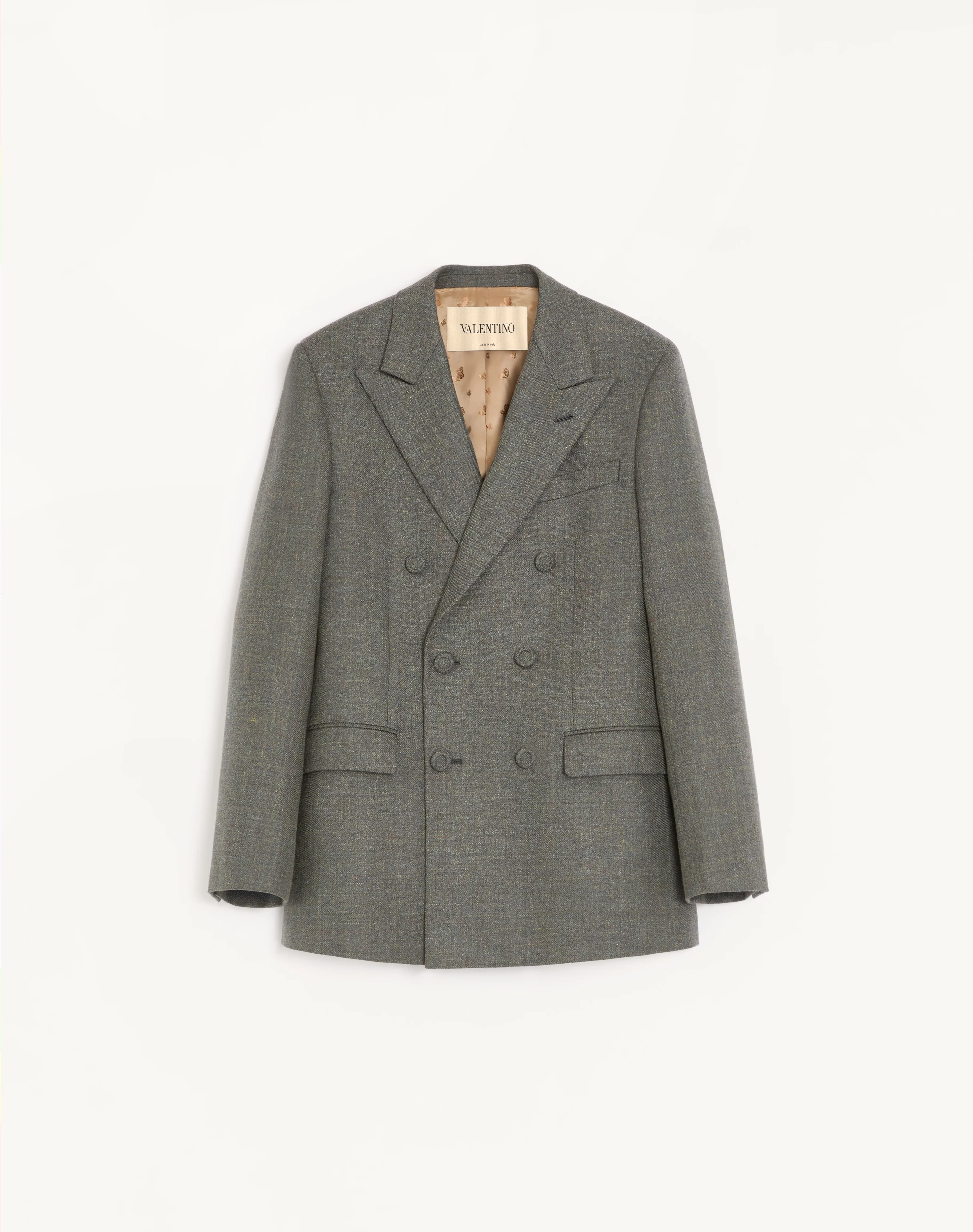 VALENTINO DOUBLE-BREASTED JACKET IN MOULINÉ WOOL - 1