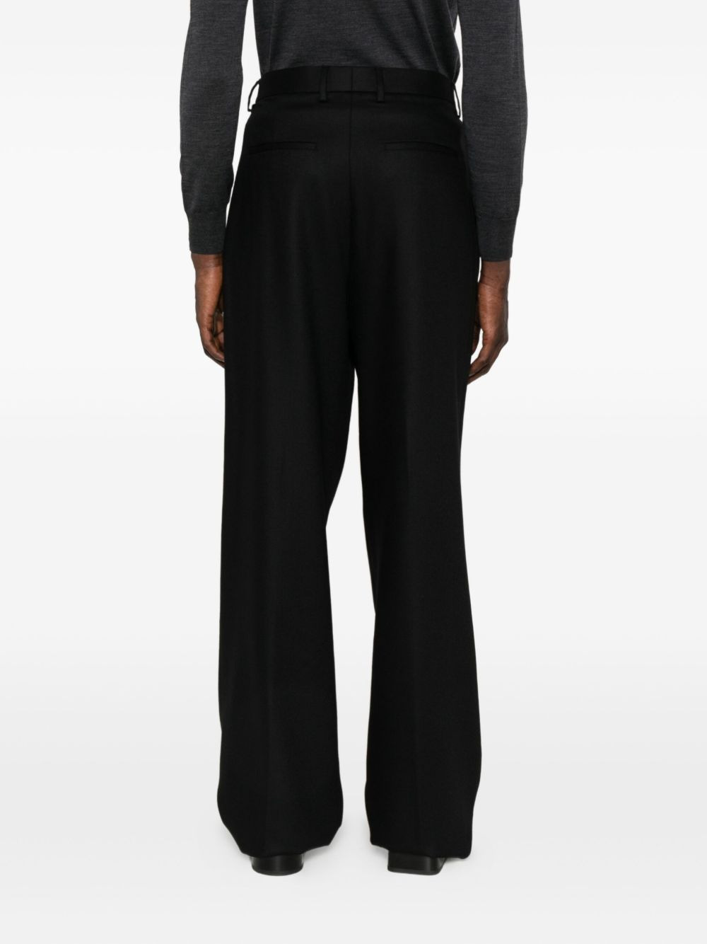 pleated straight-leg trousers - 4