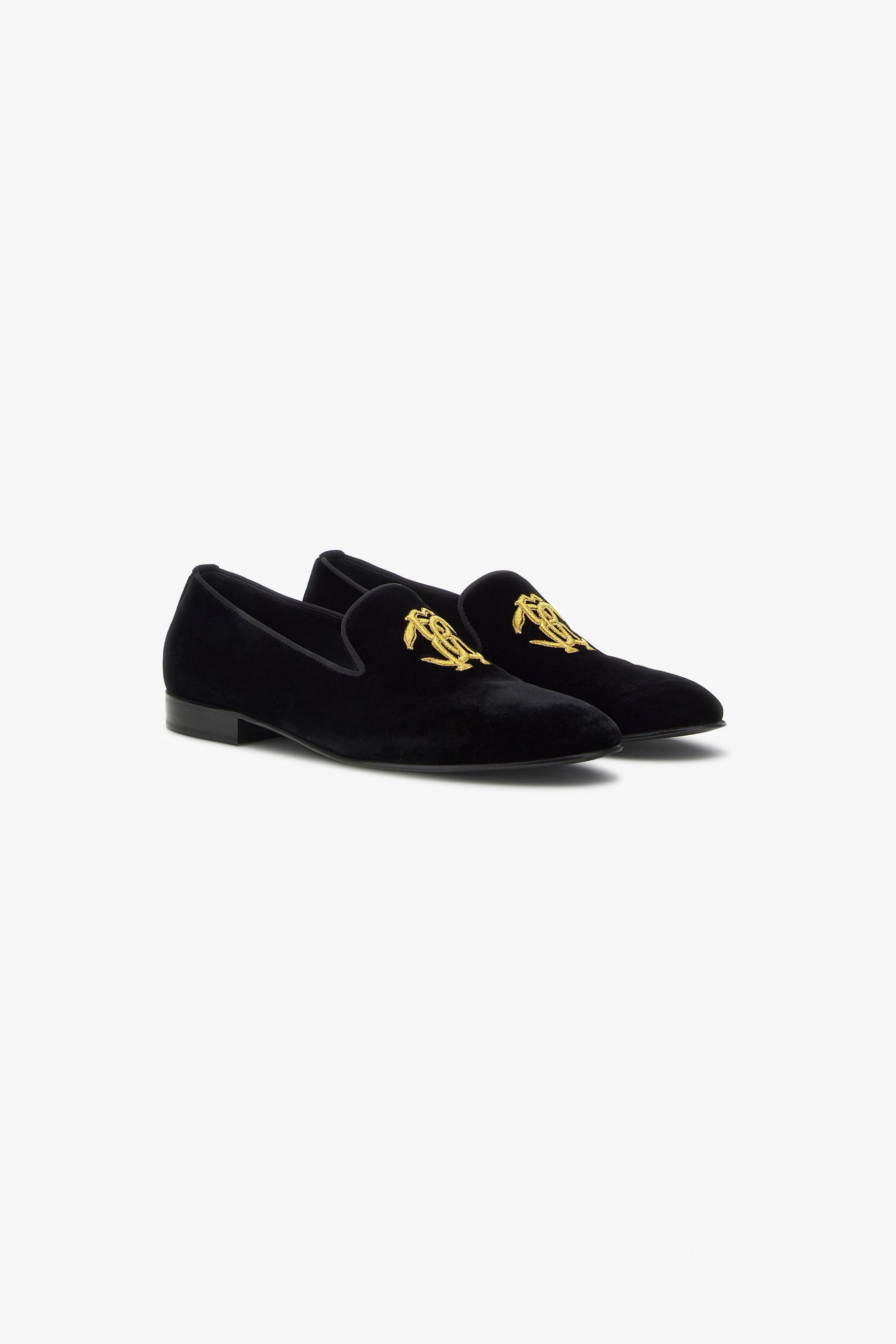 Velvet loafers with Monogram Mirror Snake - 2