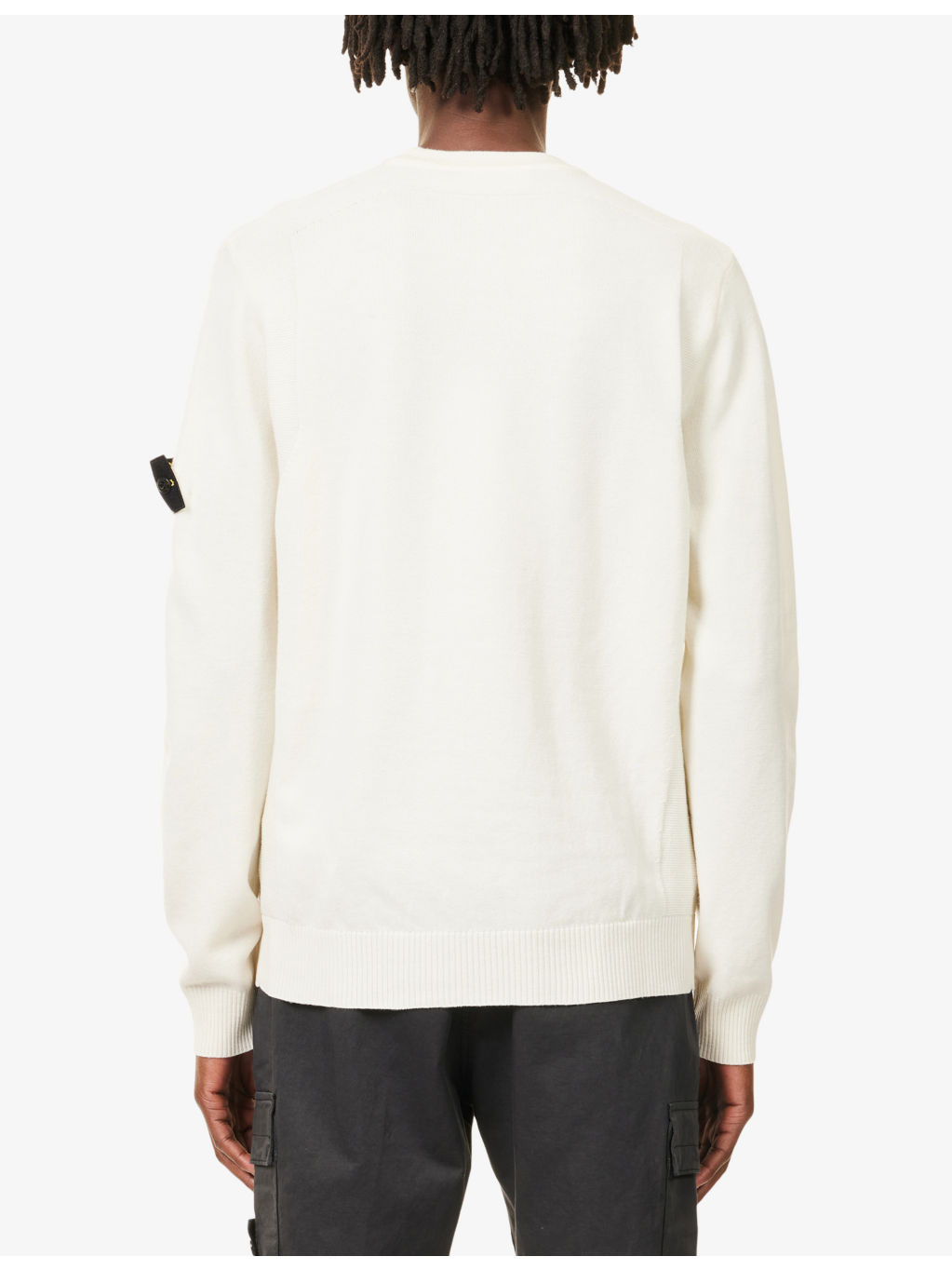 Logo-Patch Crewneck Wool-Blend Crew Jumper - 4