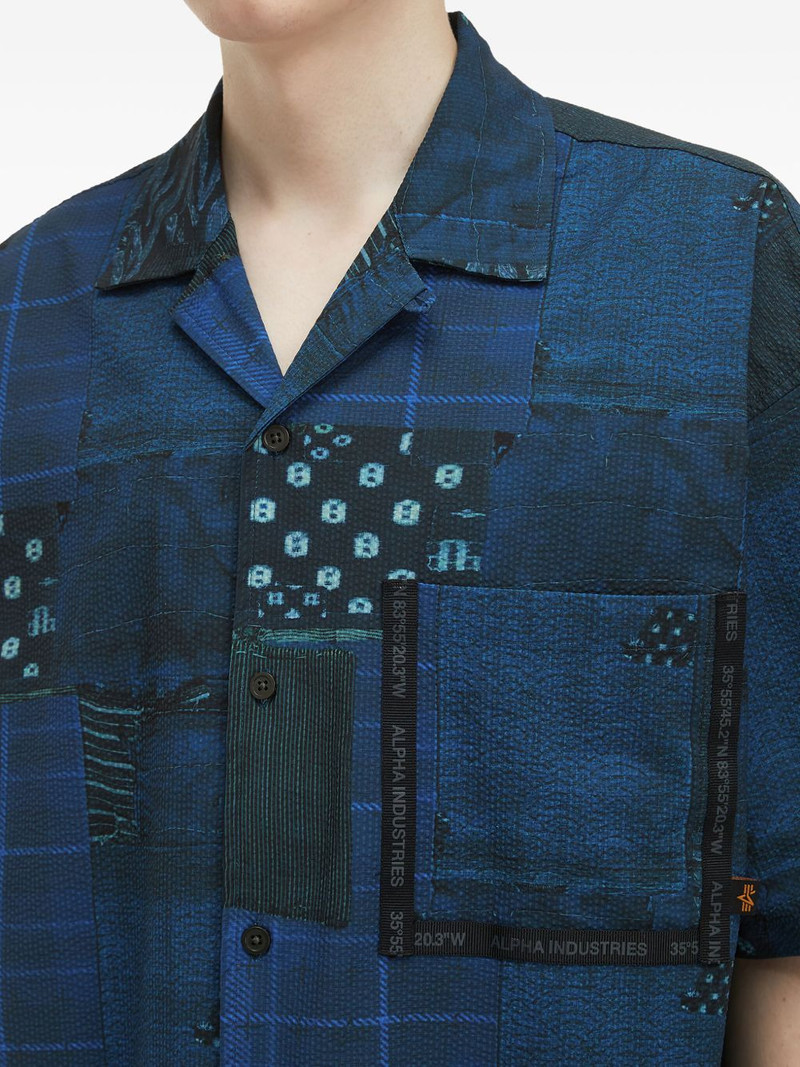 patchwork-pattern panelled shirt 5