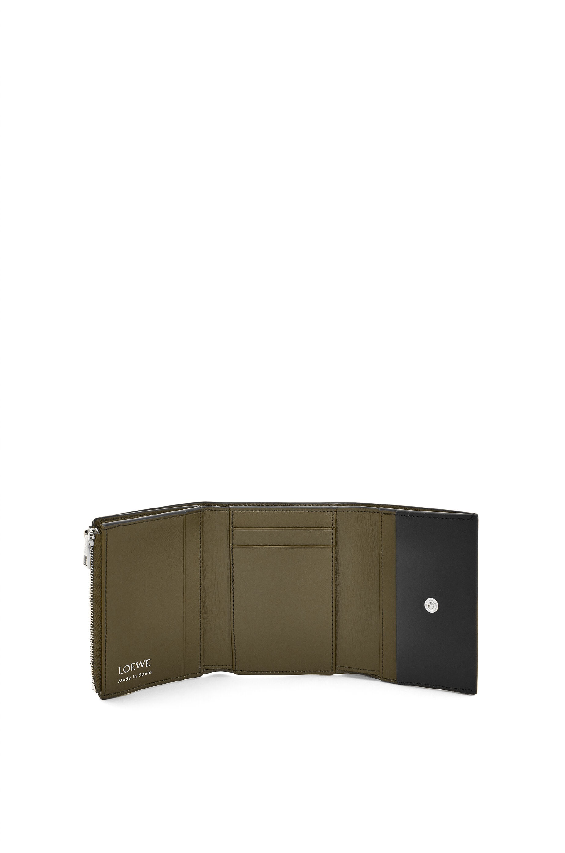Trifold zip wallet in shiny nappa calfskin - 2