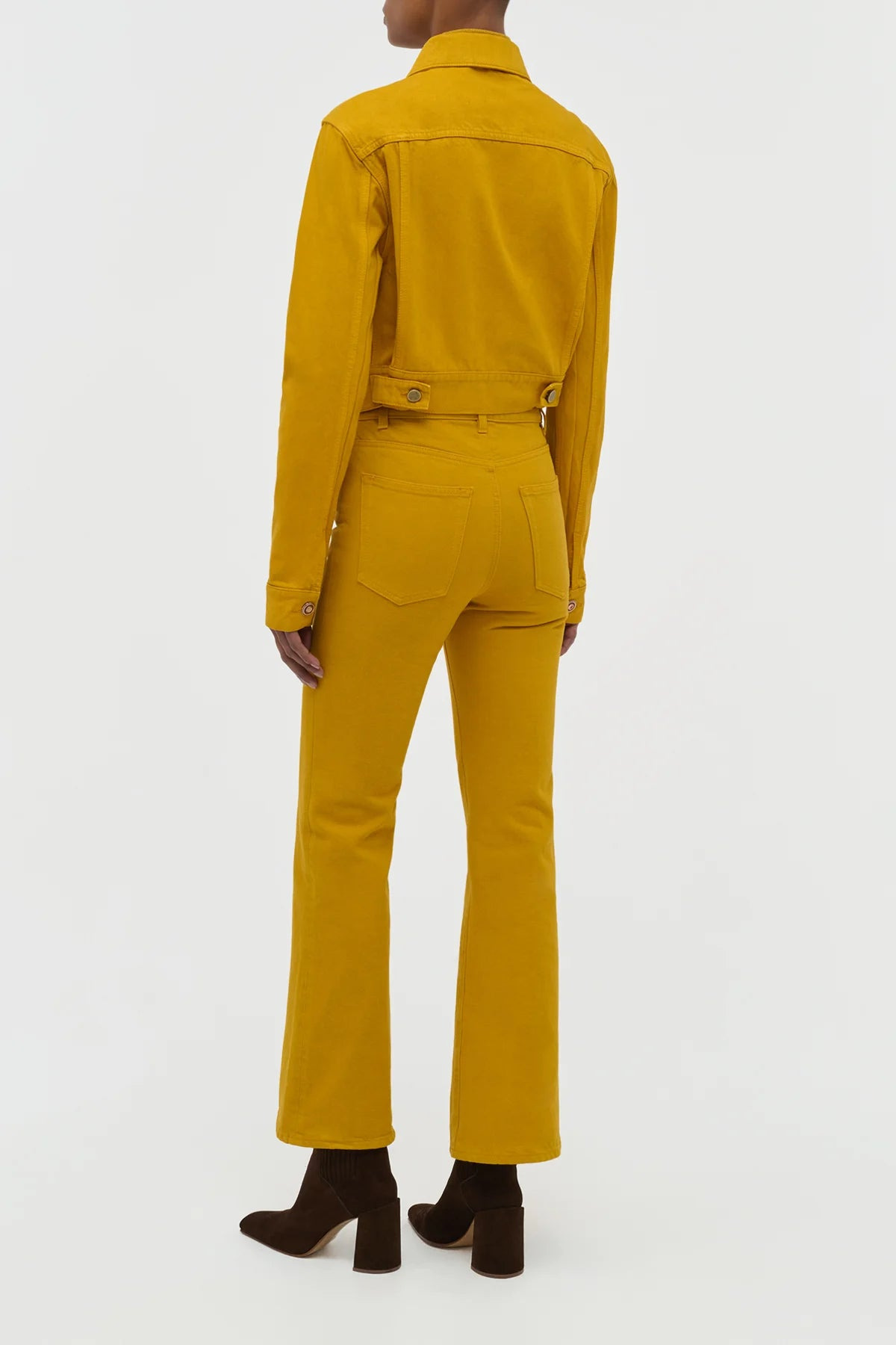 Ezra Bootcut Cropped Jean in Golden Birch Recycled Cotton Denim - 4