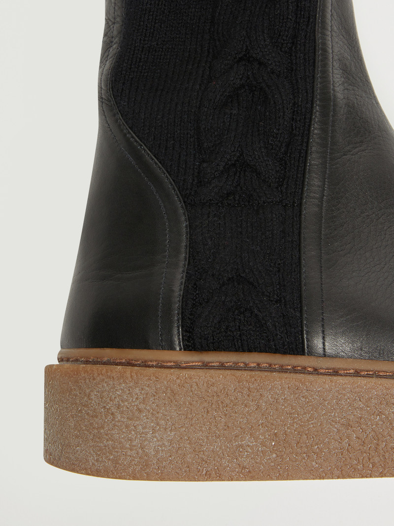 BRAIDY Knit and leather boots 4