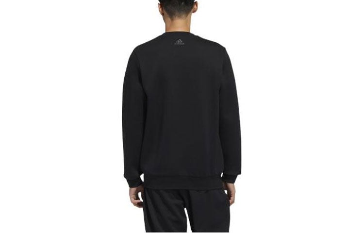 adidas Unisex Logo Printing Round-neck Sweatshirt Black GP1859 - 2