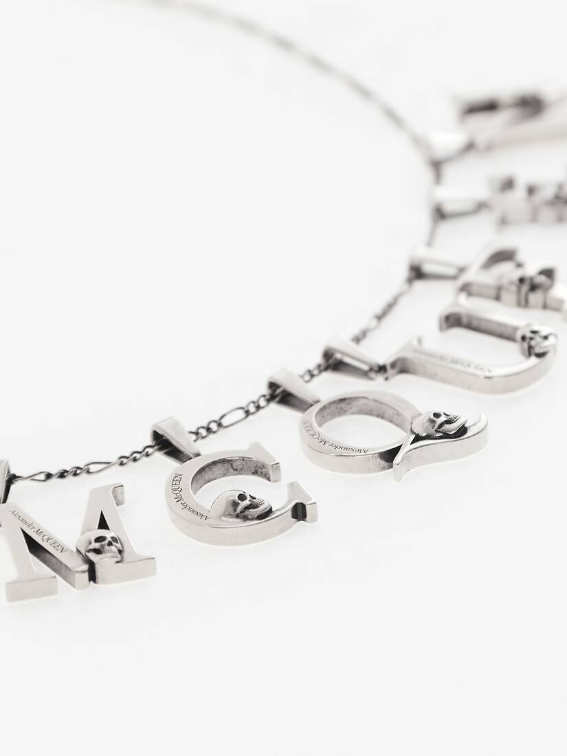 Alphabet Pendant in Antique Silver - 3