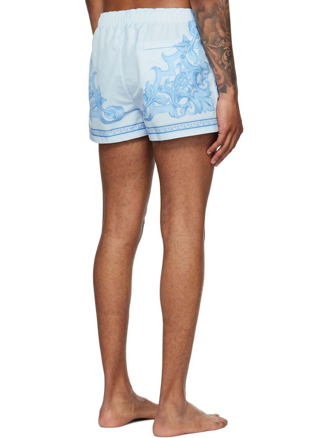 Blue Barocco Medusa Print Swim Shorts - 3