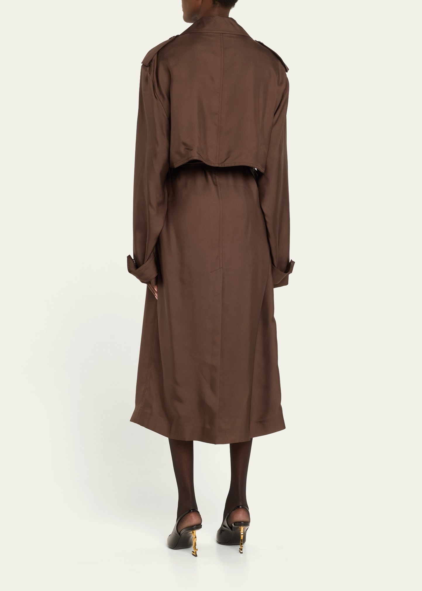【関税&送料込】Saint Laurent Silk Trench Coat Saint Laurent Silk Trench Coat | Black | FARFETCH