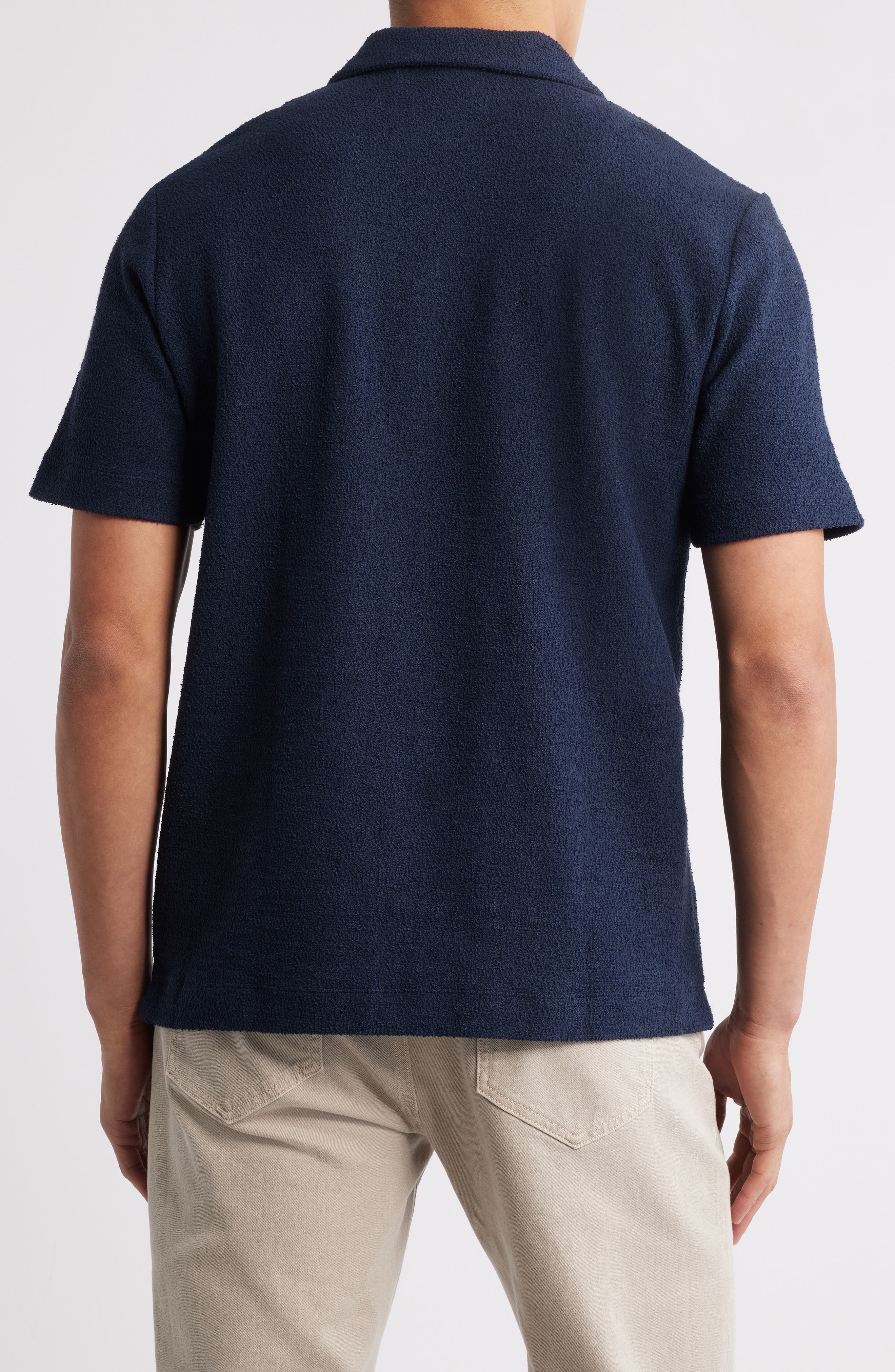 BOSS Pye Johnny Collar Cotton Polo in Dark Blue at Nordstrom - 2