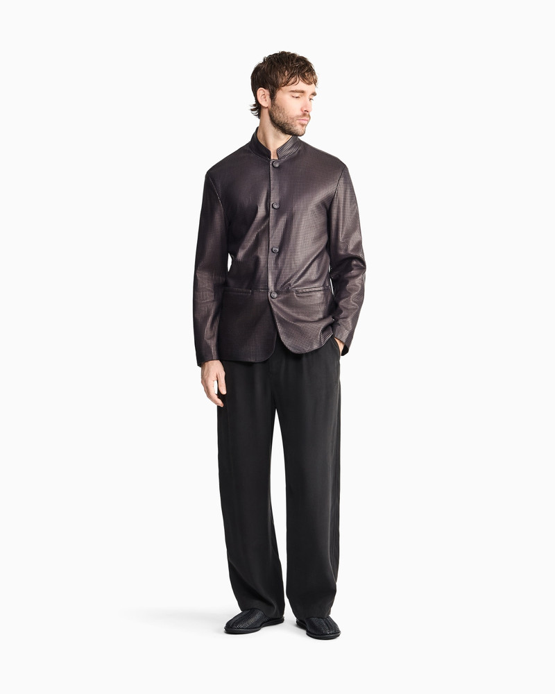 SINGLE-BREASTED JACKET IN PERFORATED NAPPA LAMBSKIN 2