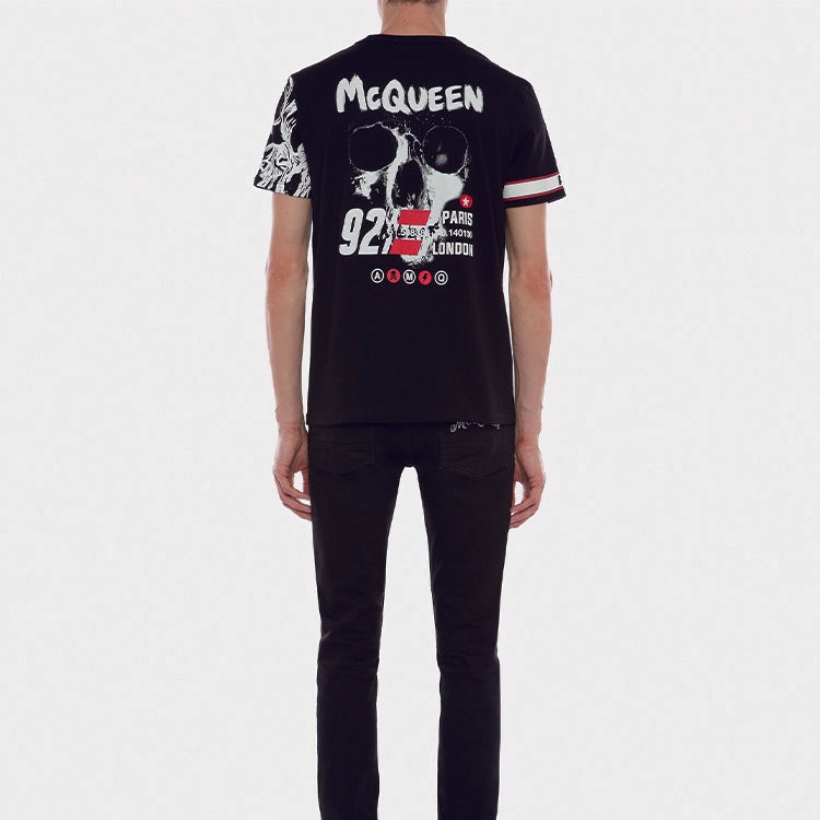 Men's Alexander McQueen Short Sleeve Black 599566QOZ690901 - 4