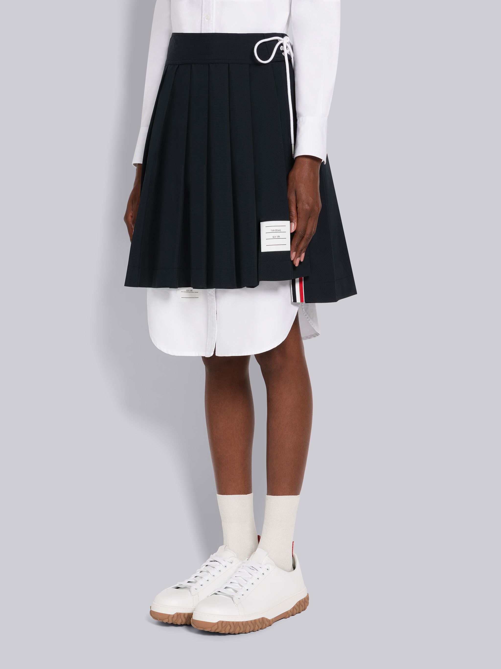 Ripstop Lace Up Pleated Mini Skirt - 2