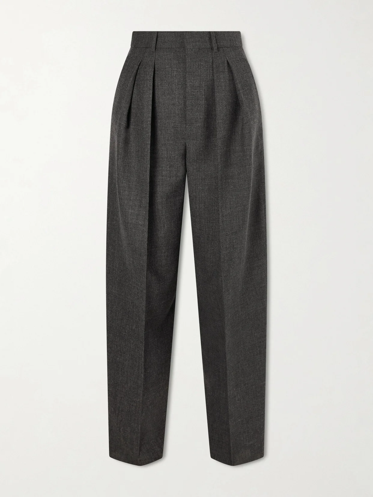 Wool Wide-leg Pleated Pants - 1