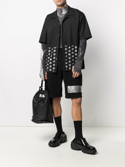 Givenchy metallic logo print track shorts outlook