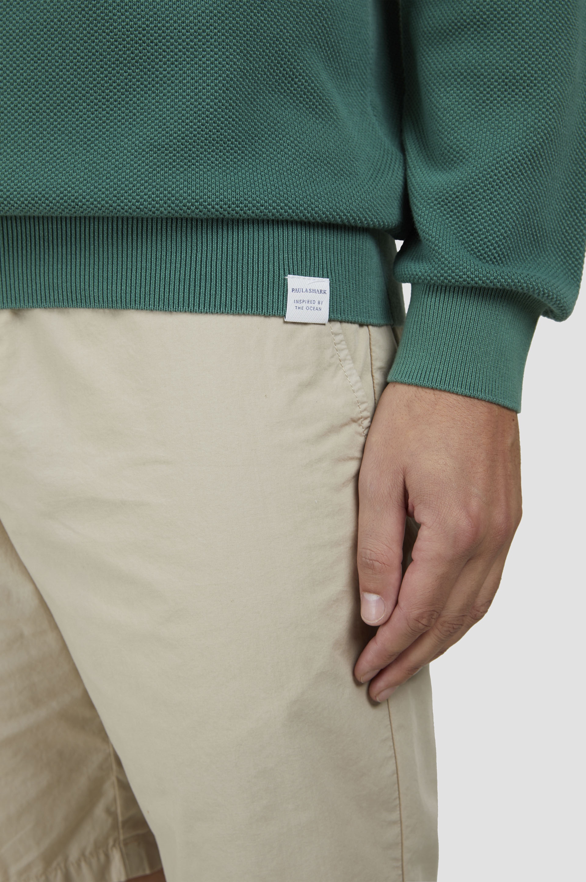 GARMENT-DYED COTTON CREWNECK SWEATER - 5