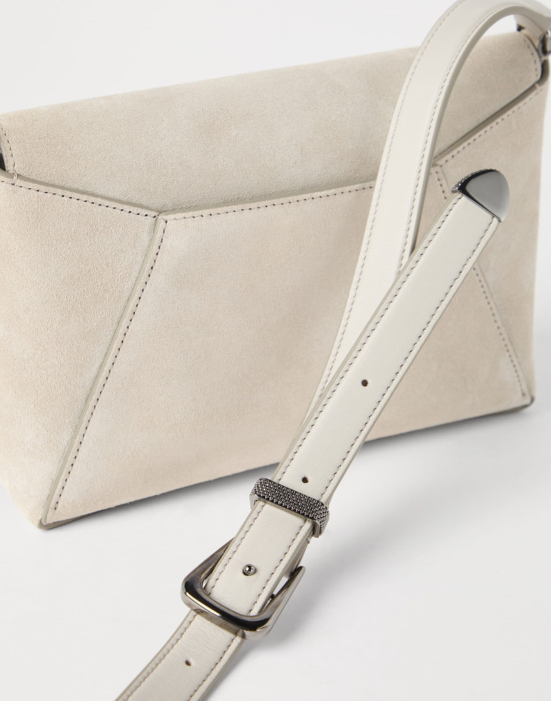 Sueded calfskin envelope bag with monili 3