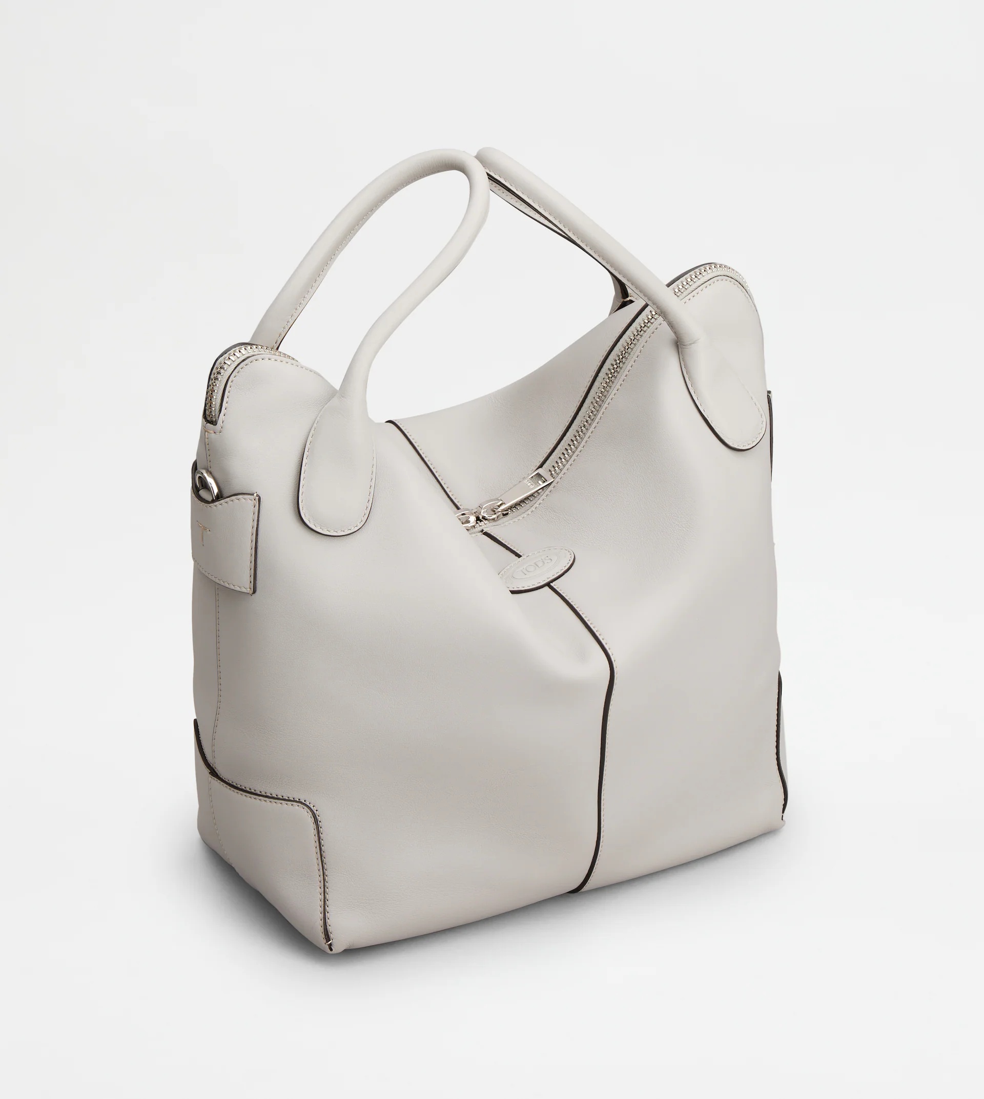 TOD'S DI BAG SWING IN LEATHER MEDIUM - GREY - 4