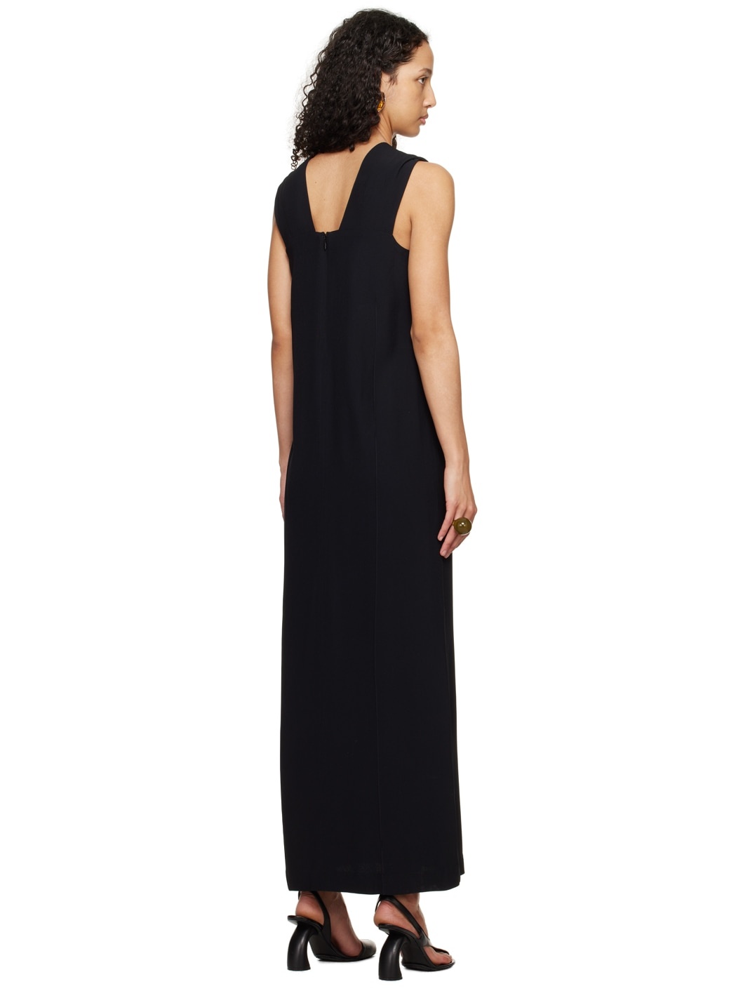 Black Wide Strap Maxi Dress - 3