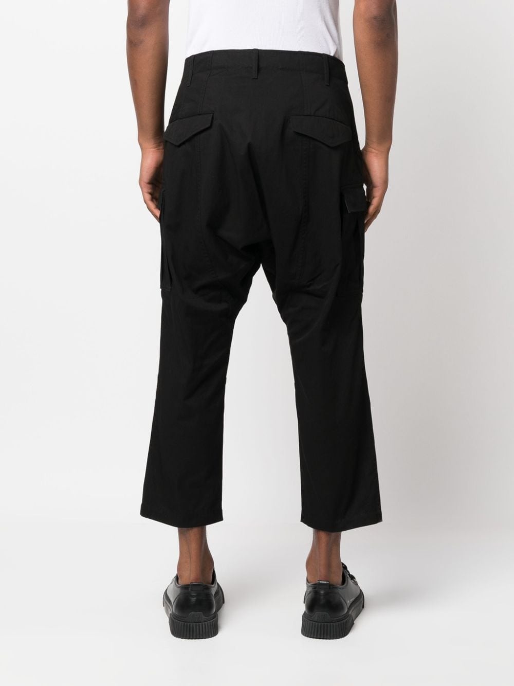 stripe-print ruched tailored trousers - 7