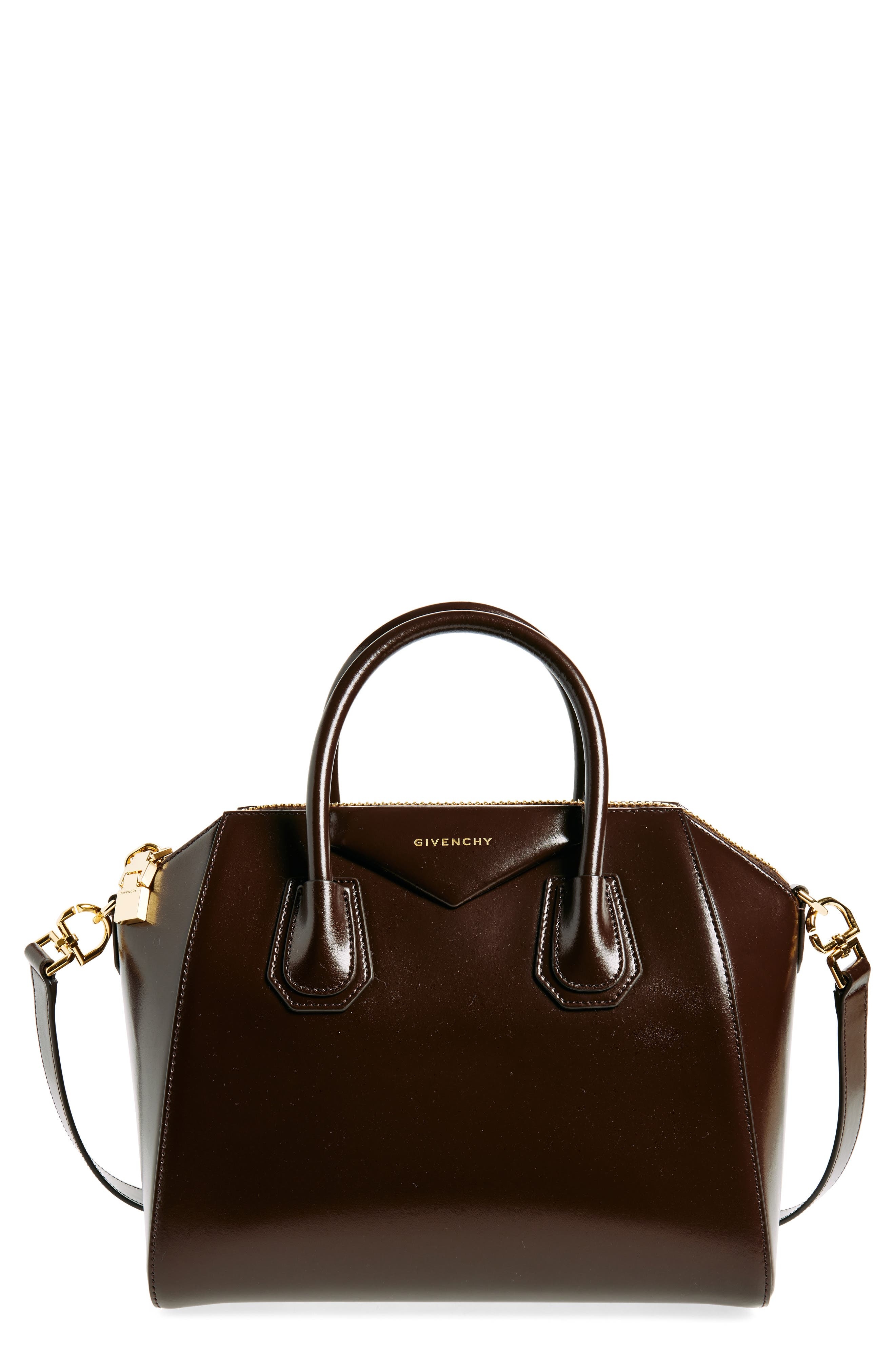 Givenchy Small Antigona Leather Satchel in Ebony Brown at Nordstrom - 1