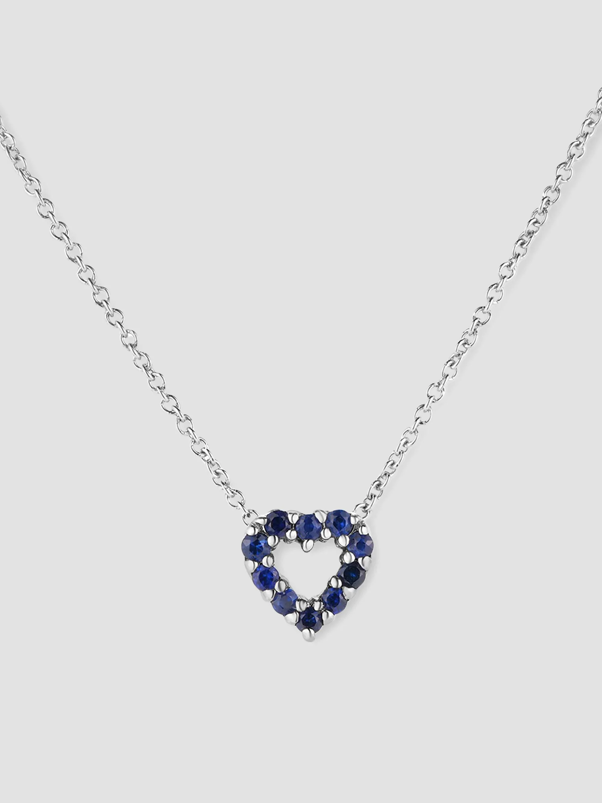 Women's Double-Sided Heart 18K Yellow Gold, Pink Sapphire & 0.10 TCW Diamond Pendant Necklace - Blue - 1
