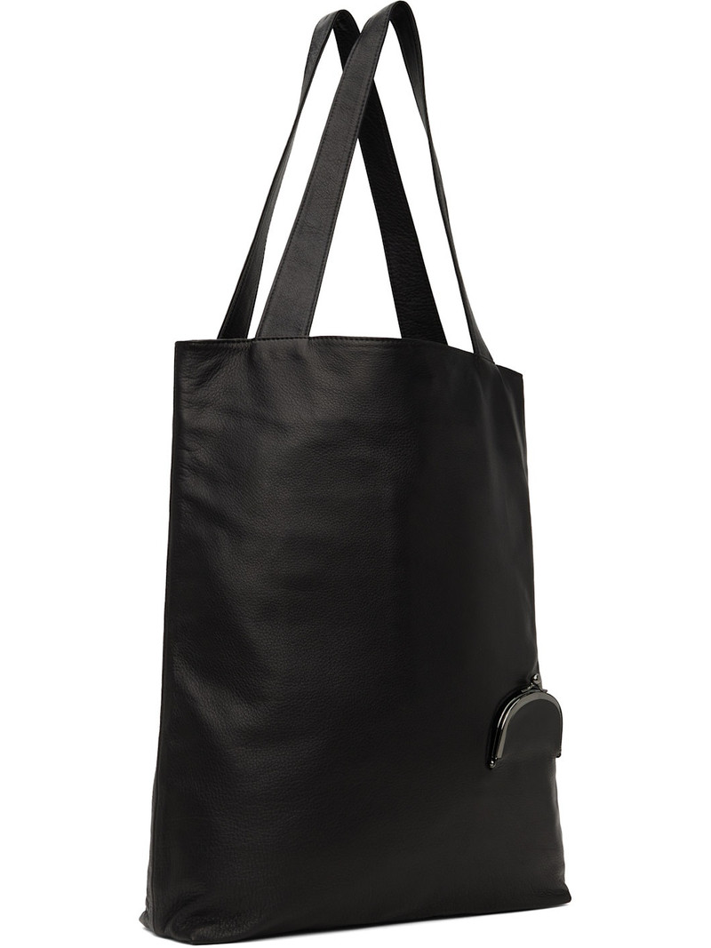 Yohji Yamamoto Black Clasp Tote outlook