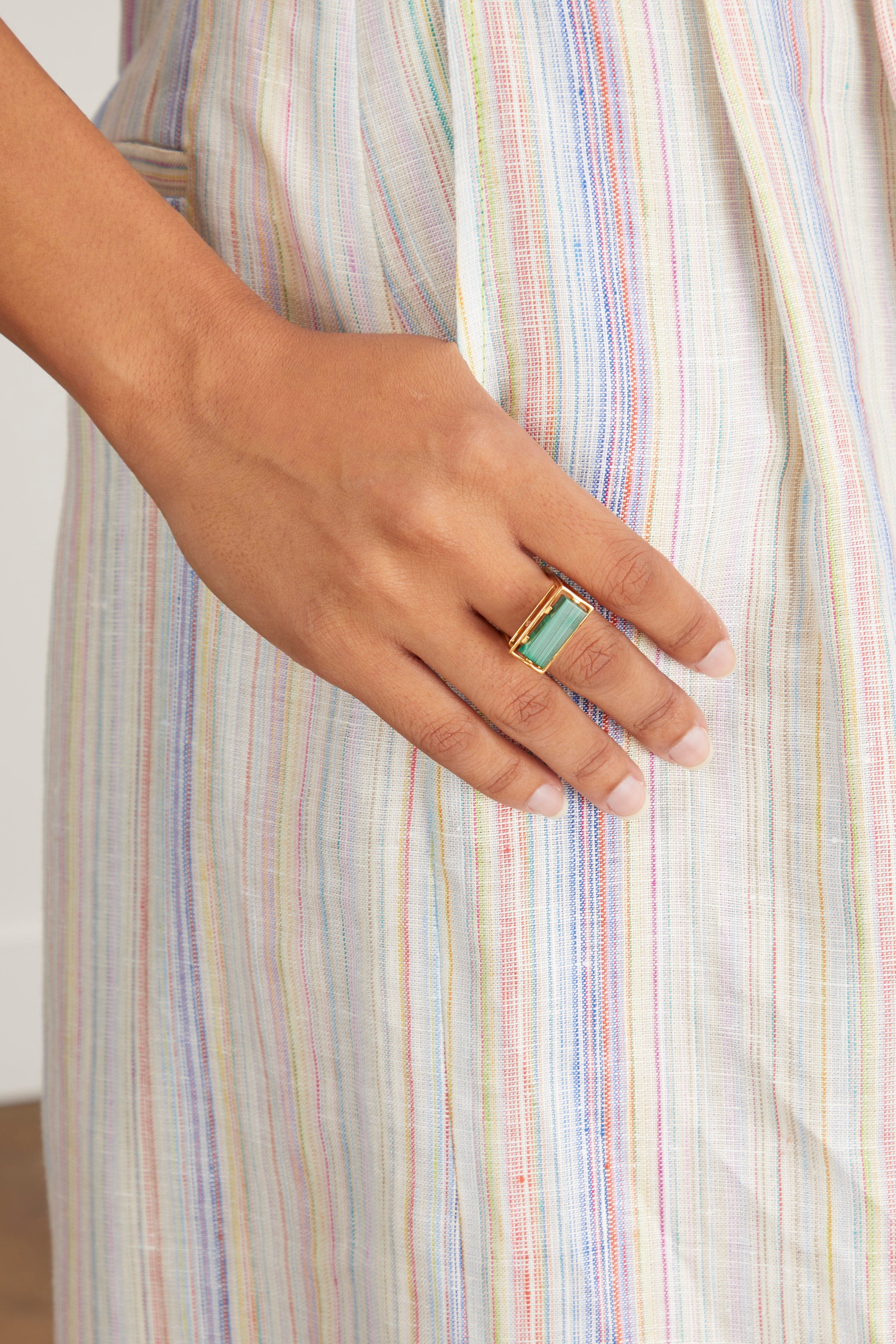 ALIITA Diaspro Ring in Malachite | hampdenclothing | REVERSIBLE