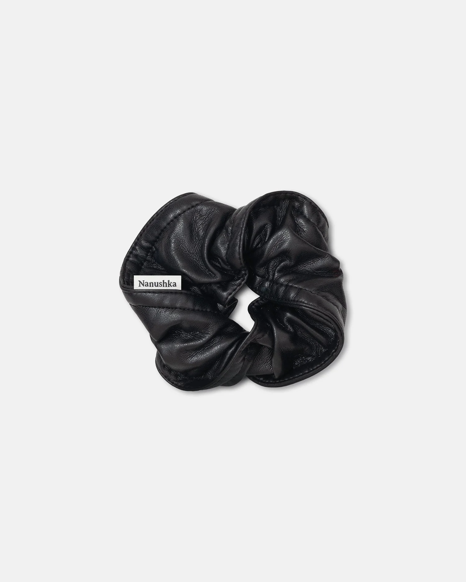 Twisted Regenerated Leather Scrunchie - 1