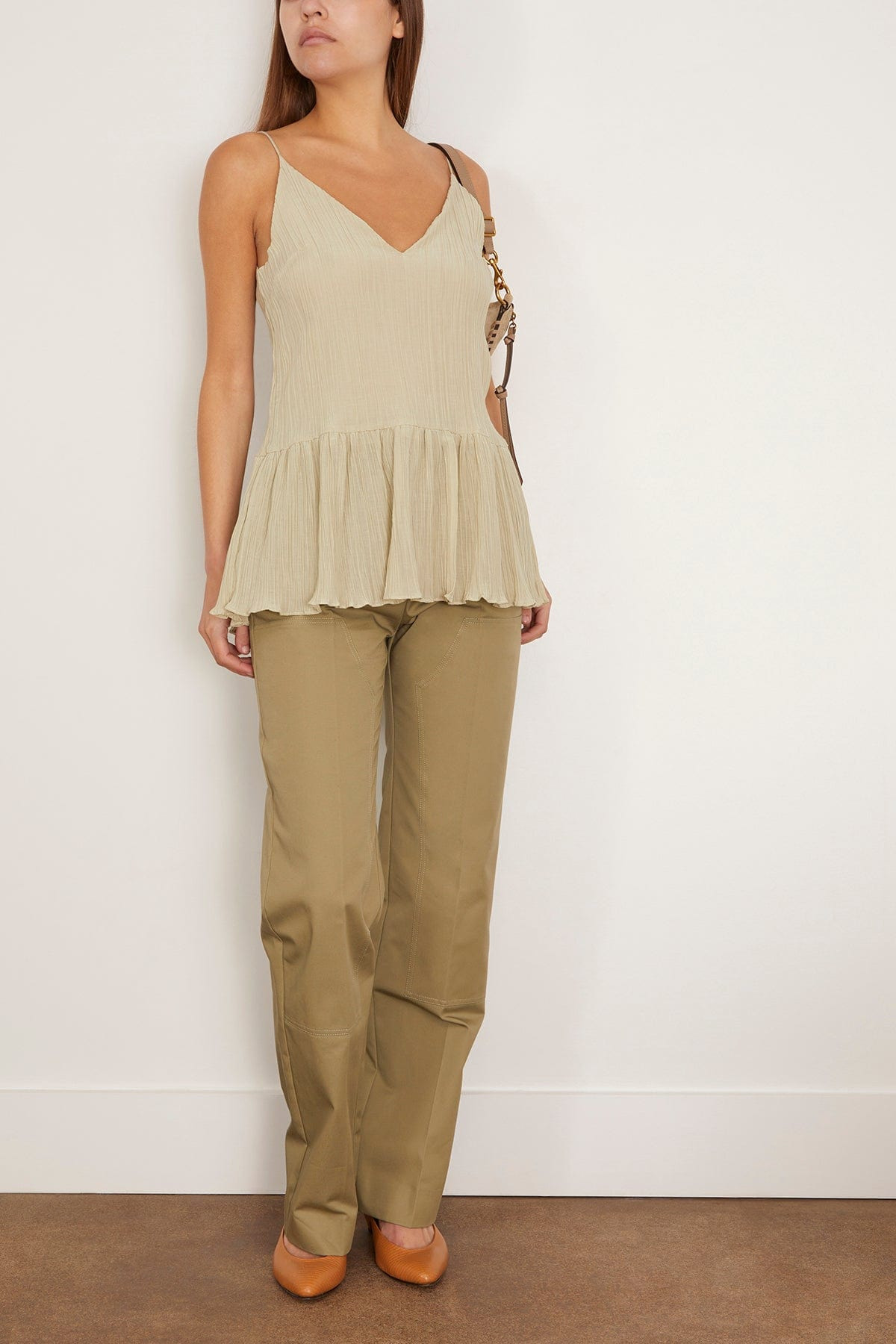 Lily Textured Flounce Top in Lime Blossom - 3